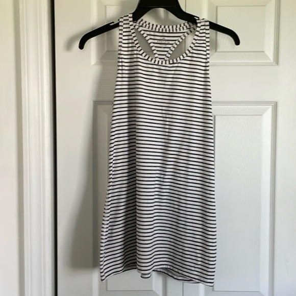 Athleta Tops - Athleta, sz M, racerback, blue and white striped.